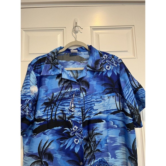 King Kameha Shirt Men's XL Lightweight Floral Hawaiian Tropical Pocket - Picture 2 of 10